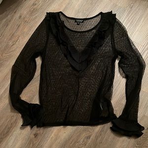 topshop lace ruffle top size 6
